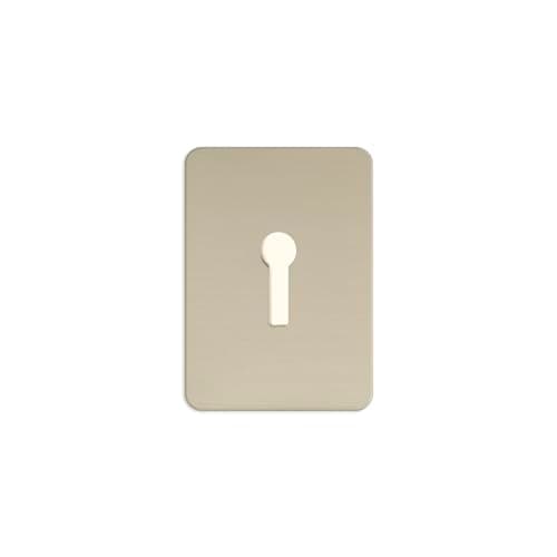 Image of TSS Silver Anodised Aluminium UK Key Hole Stick On Repair Escutcheon, 65mm x 47mm. Self Adhesive UK Key Covers, Keyhole Cover, Self Adhesive Door Plate