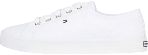 Image of Tommy Hilfiger Women's Essential Nautical Vulcanised Trainers, White (White), 7