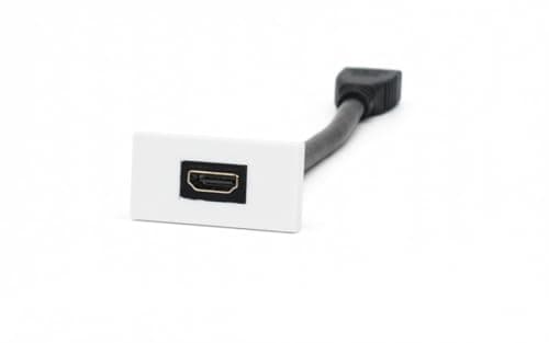 Image of iSynq HDMI Single Module with 20cm Fly Lead, Snap-In Euro Module, 4K UHD Support, Female to Female HDMI Connector, 25x50mm