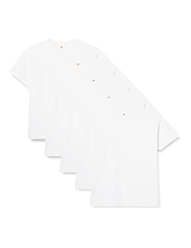 Image of Fruit of the Loom Men's Super Premium Short Sleeve T Shirt, White, XL UK