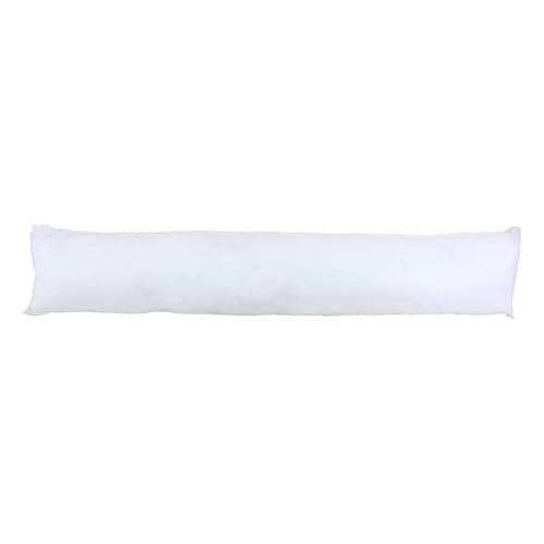 Image of Riva Home Paoletti Hollowfibre Draught Excluder Cushion Pad Insert Inner – Rectangular Shape (White – 20 x 92cm)