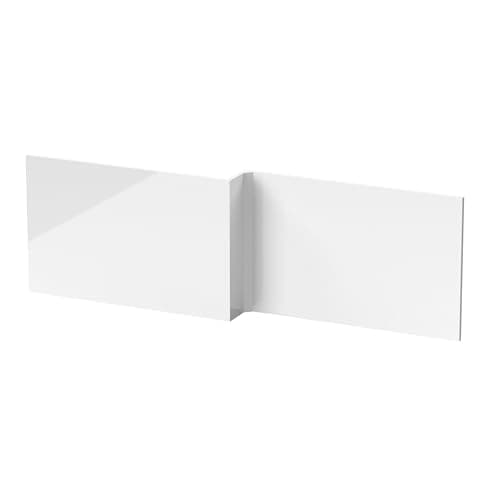 Image of Balterley Front Bath Panel L Shape 1700mm, MDF Bath Panels White, Bathroom Front Panels for Bathtub, Water Resistant Side Panel for L-Shaped Bathroom Baths and Soaking Tubs (White)