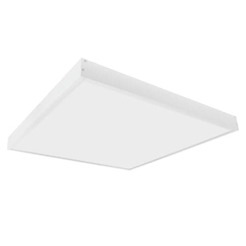 Image of G.W.S® Premium 42W Ultra Slim White Frame 600mmx600mm (2'x2') Square LED Surface Mounted Flat Panel Light Office Ceiling Light Day White, Mounting Frame Kit Included