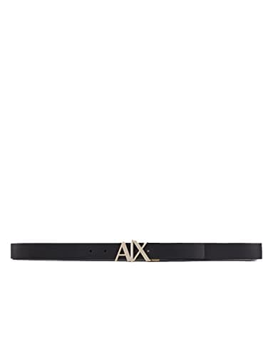 Image of ARMANI EXCHANGE Gold Ax Buckle Reversible hinge belt Belt,