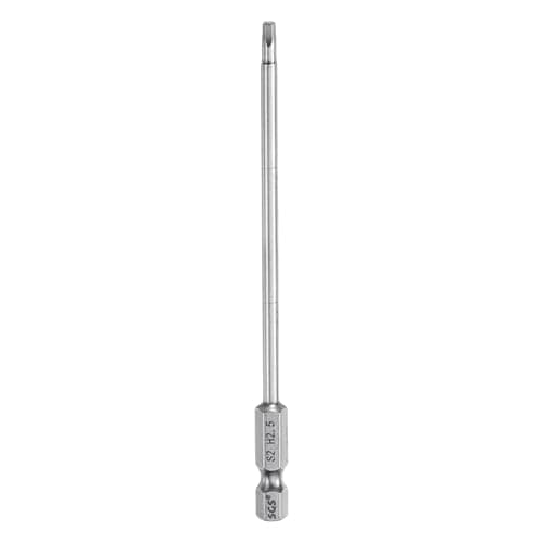 Image of sourcing map Hex Head Wrench Drill Bit 2.5mm (H2.5) Metric 1/4" Hex Shank 110mm (4.3") Long Magnetic S2 Steel Screwdriver Bits Industrial Grade Hexagon Flat Tip Drill Bits for Screws