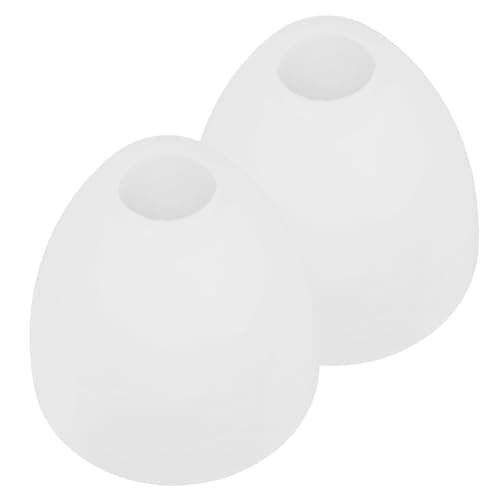 Image of VILLFUL 2Pcs Frosted Glass Lamp Shades Replacement Ceiling Light Shades for Pendant Fixtures Unique and Delicate Design Easy Installation for Modern Retro Home Decor