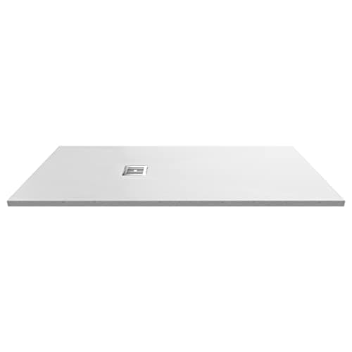 Image of nuie NLT61063 Modern Bathroom Slimline Rectangular Shower Tray - Grill Not Included, 800mm x 1700mm, Slate White