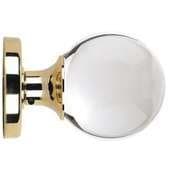 Image of Ball Shaped Glass Mortice Door Knob Set - POLISHED BRASS