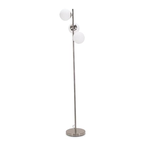 Image of ValueLights | Silver Chrome 3 Way Floor Lamp with Opal White Frosted Glass Globe Shades for Living Room | Floor Lamps, Home Décor & Improvement Essential