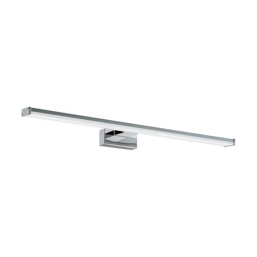 Image of Eglo LED Wall Light Pandella 1, LED Mirror Light Made of Aluminium and Plastic, Bathroom Lamp in Chrome, Silver, White, LED Damp Room Light Neutral White, IP44, Length 60 cm