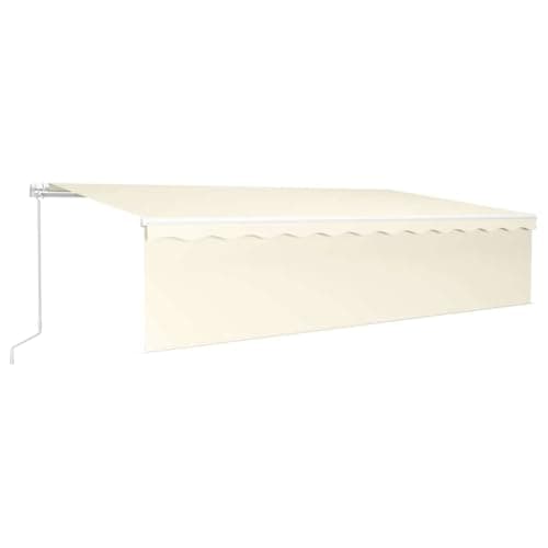 Image of vidaXL Manual Retractable Awning with Blind Outdoor Living Door Awning Folding Arm Patio Garden Awning Manual Retractable 6x3m Cream