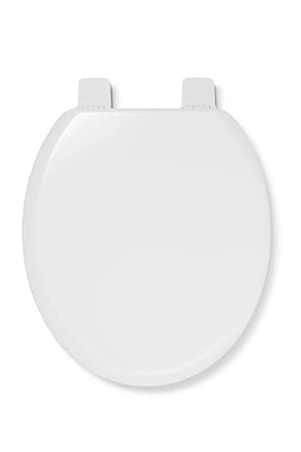 Image of Croydex Abberton Wooden Toilet Seat - Stick ‘N’ Lock Easy to Install Hinges and Anti-Bacterial Treated Sustainable Moulded Wood, Adjustable Hinges and Heavy Duty (White Wood)