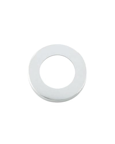 Image of KOOPLES HARDWARE Spare Round Rose Pack – 50mm x 8mm Screw-On – for ZPZ Lever Handles – Supplied in Pairs – Decorative Door Hardware (Polished Chrome)