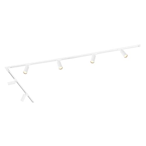 Image of Ledvion - Track Lighting, 3m, 1-Phase, Without GU10 Light Source, White, 6 Spotlights, Ceiling Lights, gu10 led Bulbs, Kitchen Lights Ceiling, Extendable & Flexible
