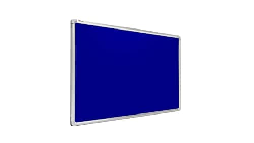 Image of ALLboards Felt Noticeboard with Aluminium Frame 90x60cm, Textile Push pin Bulletin Board Blue