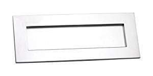 Image of Golden Grace Victorian Design Postal Letter Plate in Satin Brushed Chrome Finish, Mail Slot - 10" x 3"