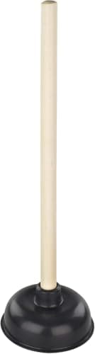 Image of Elliot Heavy Duty Bathroom Toilet Plunger with Wooden Handle Large Black (Pack of 2)