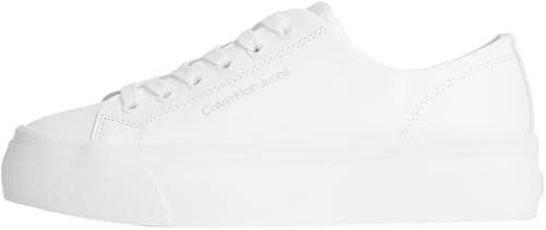 Image of Calvin Klein Women’s Flatform Low Top Vulcanised Trainers, White (Triple Bright White), 6