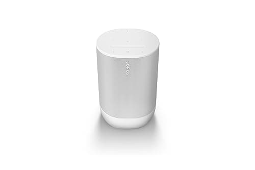 Image of Sonos Move 2 | Wireless Portable Speaker with WiFi, Bluetooth, compatible with Amazon Alexa, 24-Hour Battery Life, Wireless Charging Base - White
