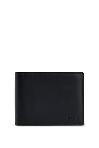 Image of BOSS Mens Arezzo Embossed-Logo Wallet in Grained Leather