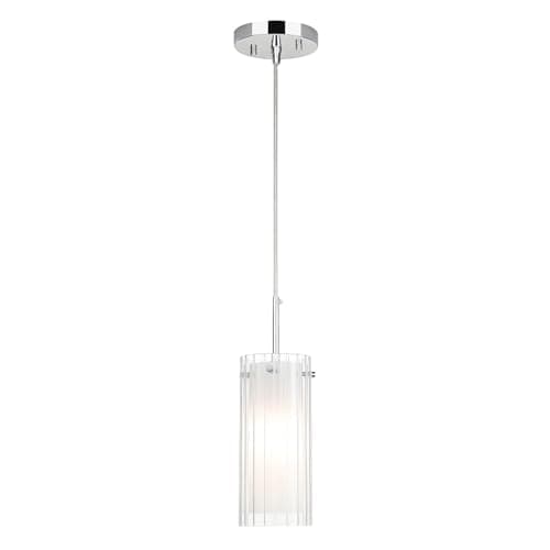 Image of XiNBEi Modern Dual Glass Pendant Light, Adjustable Pendant Lighting Ceiling, Chrome Hanging Ceiling Light for Kitchen Island Dining Room Bedroom Hallway NL-P482-1-CH