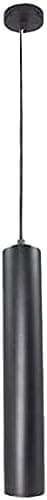 Image of SYAXVOM Light Aluminum Long Tube Chandelier Modern LED Pendant 12W Black Single Head Hanging Lamp Bedroom Ceiling Downlights Suspension Lamps Chandelier,5 * 30cm,