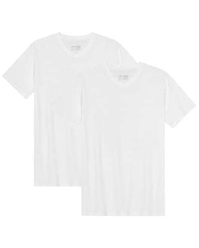 Image of DANISH ENDURANCE Men's T-Shirts, Organic Cotton T-Shirts for Men, Multipack, V-Neck, Short Sleeve, Premium Soft Blend, 2-Pack - Pure White, L