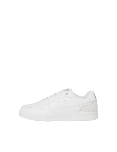 Image of JACK & JONES Ealing Polyurethane Men's White Silver Trainers - UK 10