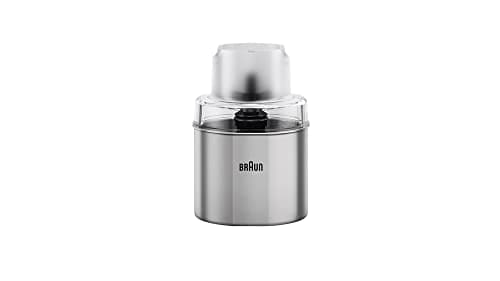 Image of Braun coffee & spice grinder accessory MQS 270 SI with EasyClick Plus System, Accessory for Braun MultiQuick 7 And 9 series hand blenders, stainless steel/silver