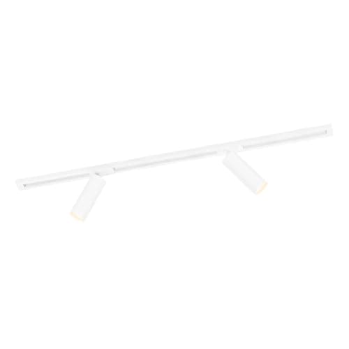 Image of Ledvion - Track Lighting, 1m, 1-Phase, Without GU10 Light Source, White, 2 Spotlights, Ceiling Lights, gu10 led Bulbs, Kitchen Lights Ceiling, Extendable & Flexible