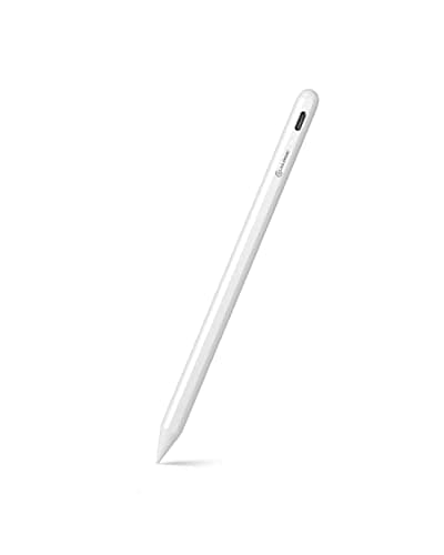 Image of ALOGIC iPad Stylus Pen with Palm Rejection technology, Magnetic Attachment, Precision Design, Premium Build Quality, compatible with 2018 iPad or later with iOS version 12.2 or above., White, ALIPS
