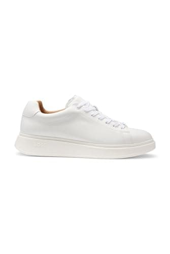 Image of BOSS Mens Bulton Runn Rubber-Outsole Trainers in Leather Size 10
