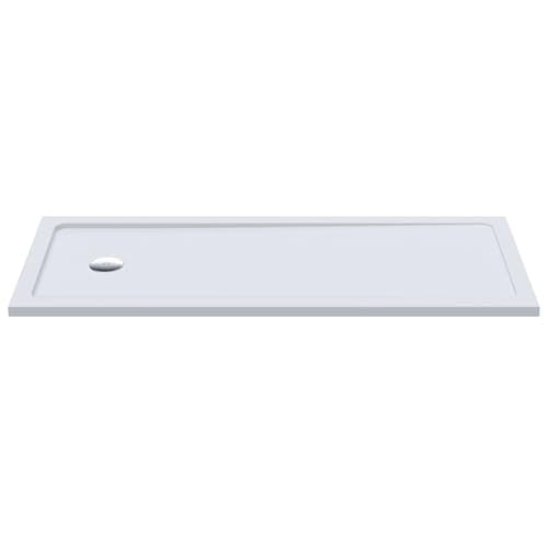 Image of Balterley 1700 x 700 mm Rectangular Shower Tray, Slimline Slip Resistant Shower Trays, Durable Stone Resin Base Trays for Bathroom Enclosure, Central Waste Rectangular Tray for Wetroom Showers (White)
