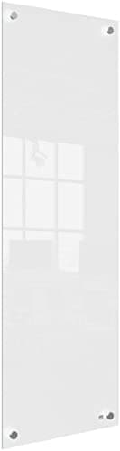 Image of Nobo Small Glass Whiteboard Panel, Dry Erase Surface, Frameless, Corner Wall Mounting, Home/Office, 300 x 900 mm, Includes Marker Pen, White, 1915604