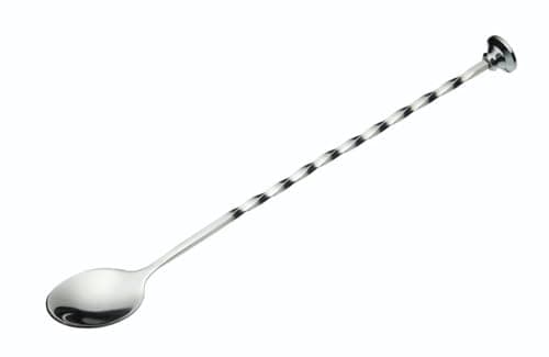 Image of BarCraft BCLLMIXSP Bar Spoon with Built in Muddler, Stainless Steel, Silver, 28cm