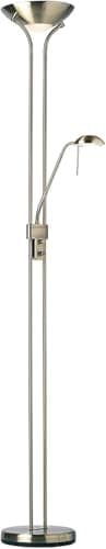 Image of National Lighting Mother and Child Uplighter Floor Lamp with Reading Light - Antique Brass Finish Floor Lamps for Living Room R7s/G9 Bulbs (Bulb Included)