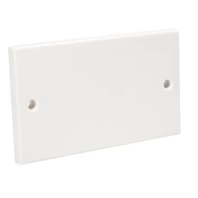Image of Axiom Ultimate Flat Single/Double Blank Blanking Plate Standard White Cover Plate Cover Plugs Socket Flush, White (Double (2 Gang), Pack of 1)