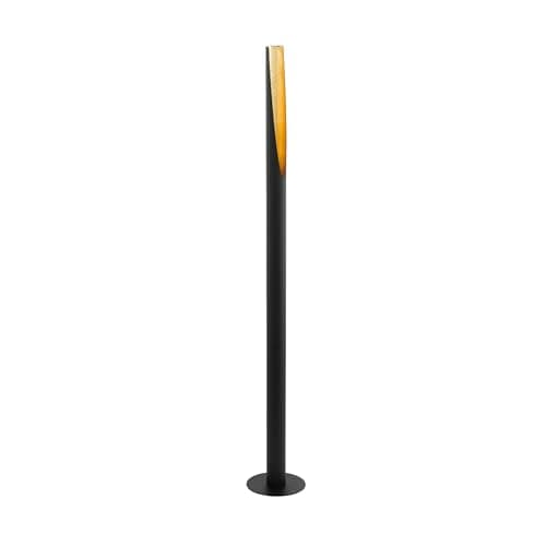 Image of Eglo Barbotto 1-Flame Floor lamp, Steel Rod Light, Black and Gold Colours, GU10 Socket, incl. Foot Switch