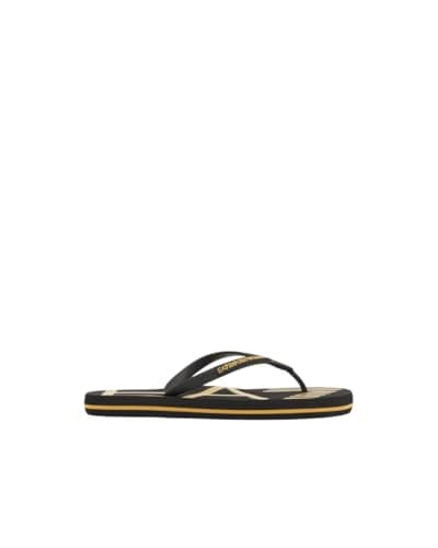 Image of EA7 Emporio Armani Men's Rubber Flip Flops with Logo 7X000659AF22188, black gold, 10 UK