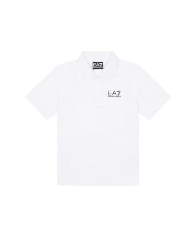 Image of Emporio Armani EA7 7B000022 Core Identity Boy Polo Shirt for Children and Boys Cotton (IT, Age, 8 Years, Regular, White)
