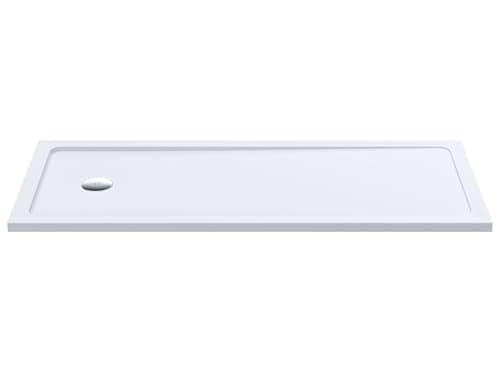Image of Balterley 1700 x 700 mm Rectangular Shower Tray, Slimline Shower Trays, Durable Stone Resin Base Trays for Bathroom Enclosure Cubicle, Central Waste Rectangular Tray for Wetroom Showers (White)