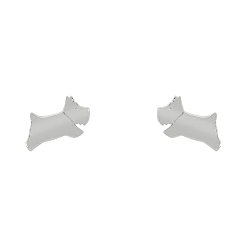 Image of RADLEY Ladies Polished Silver Plated Sterling Silver Jumping Dog Stud Earrings RYJ1223, One Size