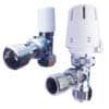 Image of Primaflow Angled Thermostatic Radiator - 15mm x 1/2" Radiator Valve and Lockshield Pack