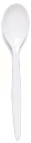 Image of Harfield Reusable Teaspoons White 14.5cm (Pack of 10) HQ Unbreakable Polycarbonate