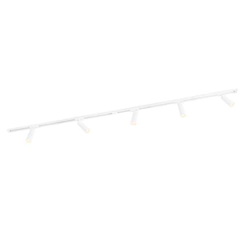 Image of Ledvion - Track Lighting, 2m, 1-Phase, 3W, Including 5 GU10 LED Bulbs, White, 2700K, 5 Spotlights, Ceiling Lights, gu10 led Bulbs, Kitchen Lights Ceiling, Extendable & Flexible