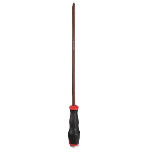 Image of sourcing map PH4 Phillips Screwdriver #4 16.93" Magnetic Screwdrivers 5.12" Heat-Treated S2 Alloy Steel with Ergonomic Handle for DIY Repairing, Red Brown