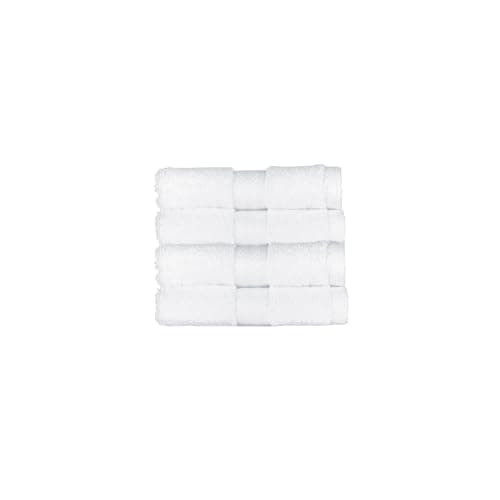 Image of Christy Renaissance 4 Face Cloths Set | White | 100% Egyptian Cotton | Luxuriously Soft and Super Absorbent | 675 GSM | 4 Wash Cloth Flannels