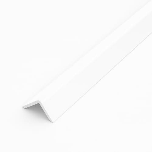 Image of Homesmart White 1 Metre UPVC Plastic Rigid Angle Corner Trim 10 x 10mm, 90 Degree Right Angle Profile, Durable Weatherproof uPVC Moulding for Wall Edges, Corners, DIY, Bathroom & Kitchen, Pack of 15
