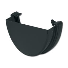 Image of Flo Plast Hi-Cap Gutter Stop End Internal 115mm x 75mm Anthracite Grey Deep Flow System REH2.A — Pack of 2
