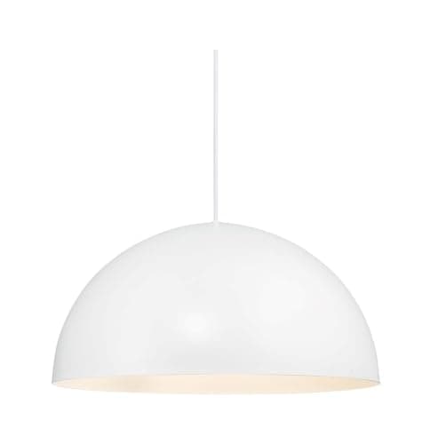 Image of Nordlux Ellen Indoor Pendant Light White Metal E27 Dome Shade - Kitchen, Bedroom, Living Room Mains Powered, IP20
